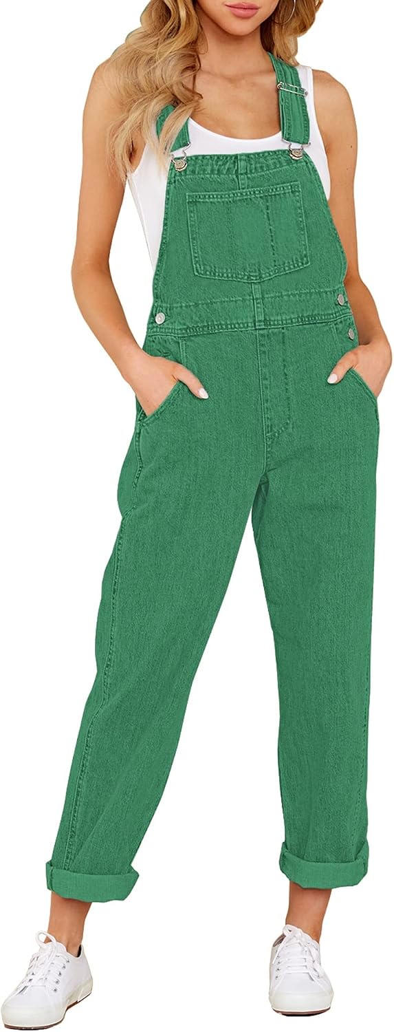 LookbookStore Denim Overalls for Women Dressy Stretch Bib Jean Jumpsuits