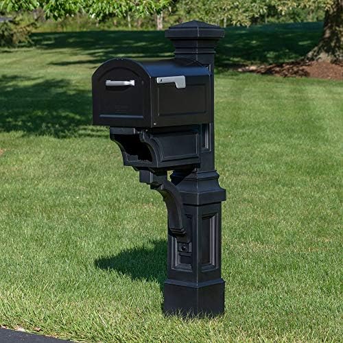Step2 Atherton Mail Post, Mailbox Not Included, Weather Resistant, Large Outdoor Mailbox Post, Made of Durable Plastic, Easy to Install, Classic White