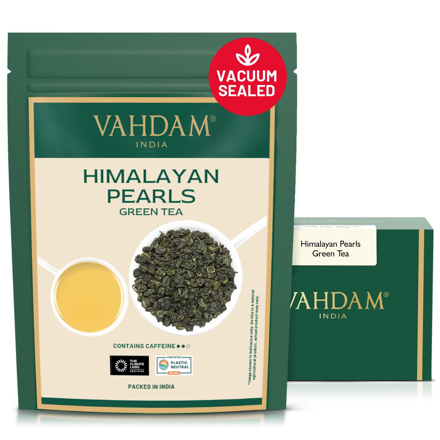 VAHDAM, Himalayan Green Tea Leaves (50+ Cups, 3.53 Oz) Non GMO, Gluten Free | High Elevation Grown Green Tea Leaves From Himalayas | Pure Unblended Single Origin Green Loose Leaf Tea | Vacuum Sealed
