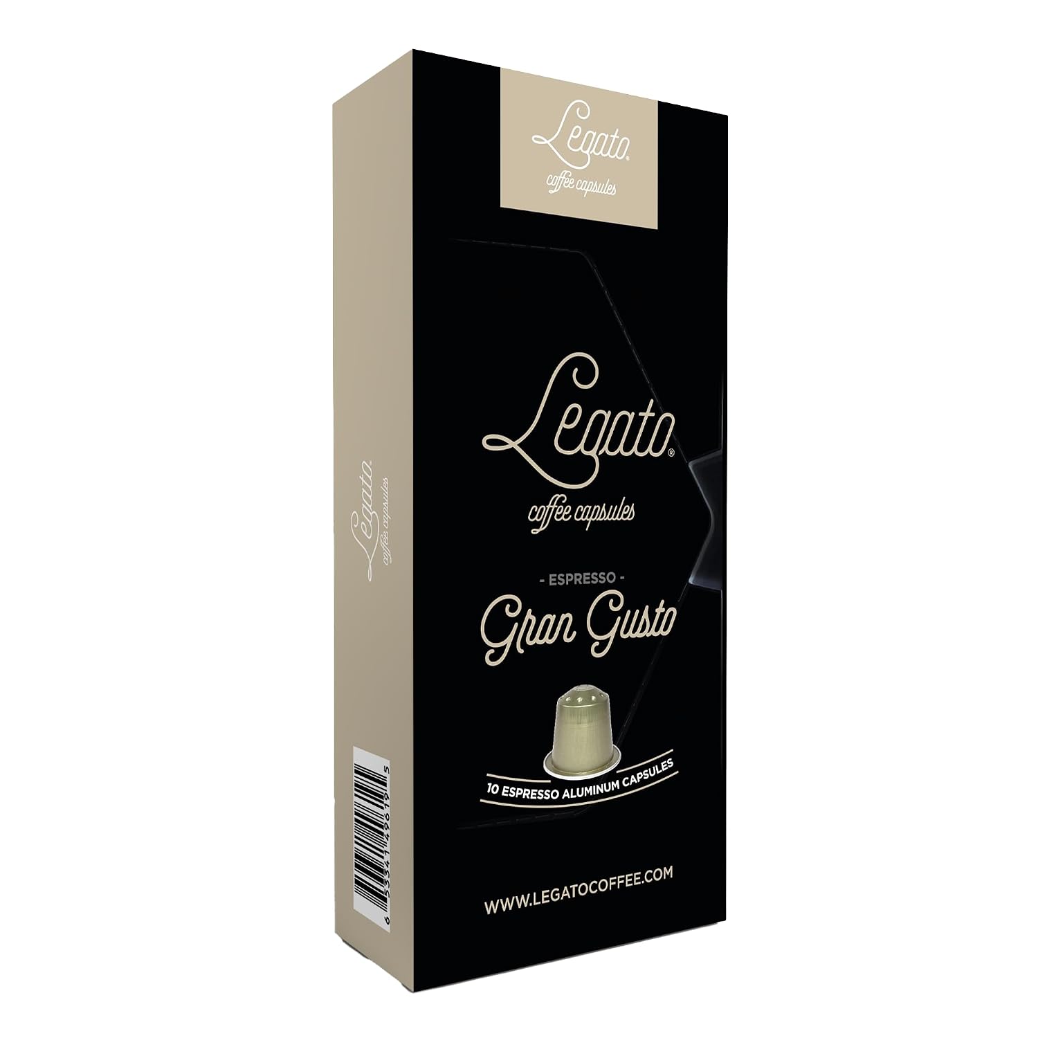 Legato Espresso Capsules - 10/100 count - Single-Serve Coffee Pods - Compatible with Nespresso OriginalLine Machine - Cafe-style Coffee at Home (100, Hazelnut Strength 5)