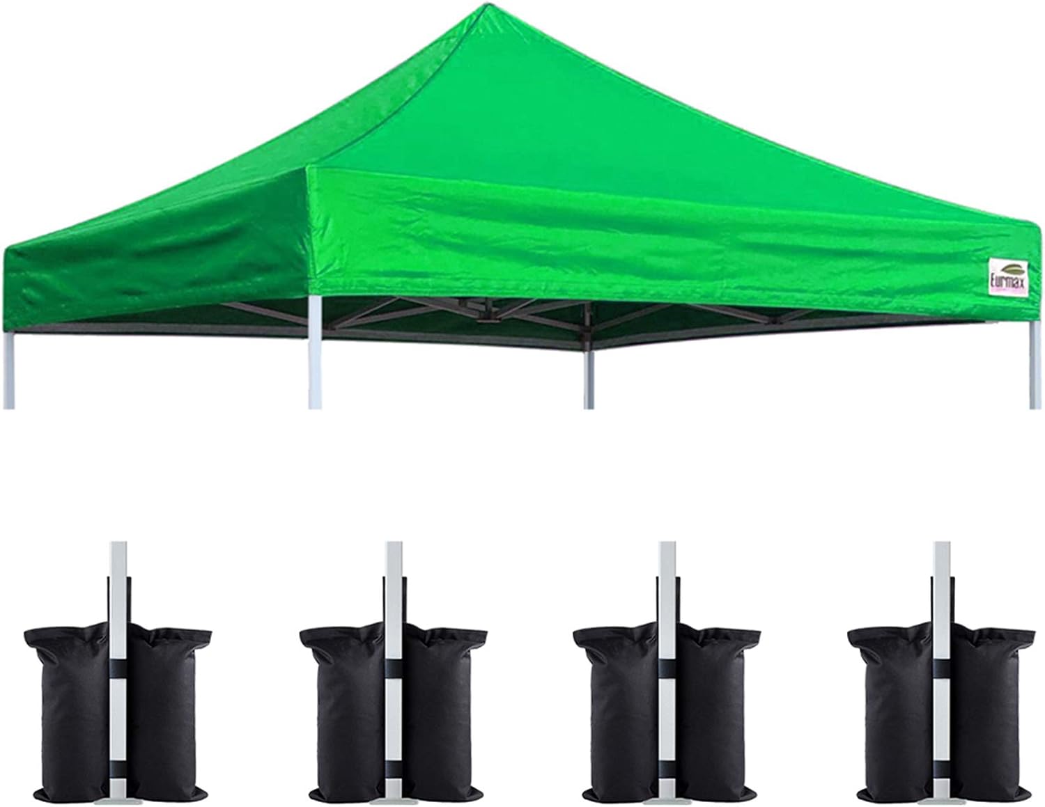 Eurmax USA 10x10 Pop Up Canopy Replacement Top,Universal Instant Canopy Cover ONLY,Heavy Duty UPF 50+ UV Protection,Water & Wind Resistant Tarp,30+ Colors Available,Bonus 4 Sand Bags (White)
