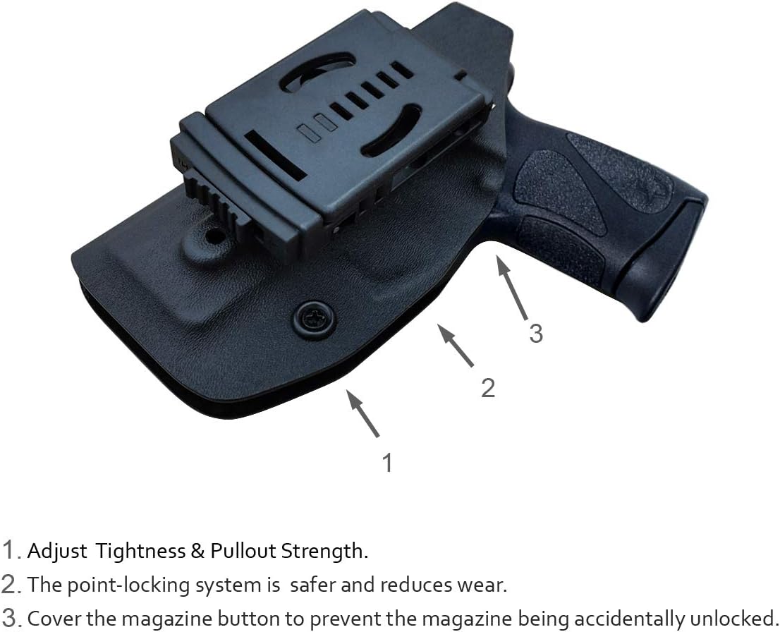 Taurus G2C Holster OWB Kydex Holster Custom Fit: Taurus G2C 9mm & Millennium PT111 G2 / PT140 Pistol - Outside Waistband Carry 1.5-2 Inch Belt Clip