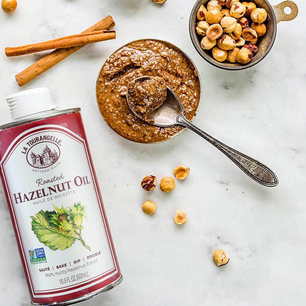 La Tourangelle Toasted Pumpkin Seed Oil, for Cooking, Dressings, 8.45 fl oz | Made Using Traditional Styrian Techniques, Great for Pastas and Spreads, Health and Beauty Oil, Gluten Free, Non-GMO