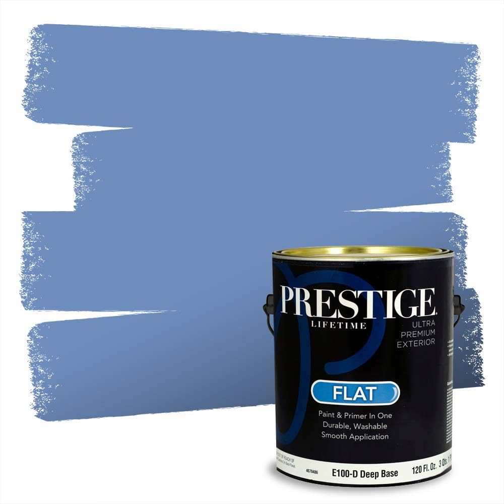 PRESTIGE Paints Exterior Paint and Primer In One, 1-Gallon, Semi-Gloss, Comparable Match of Behr* Intercoastal Gray*
