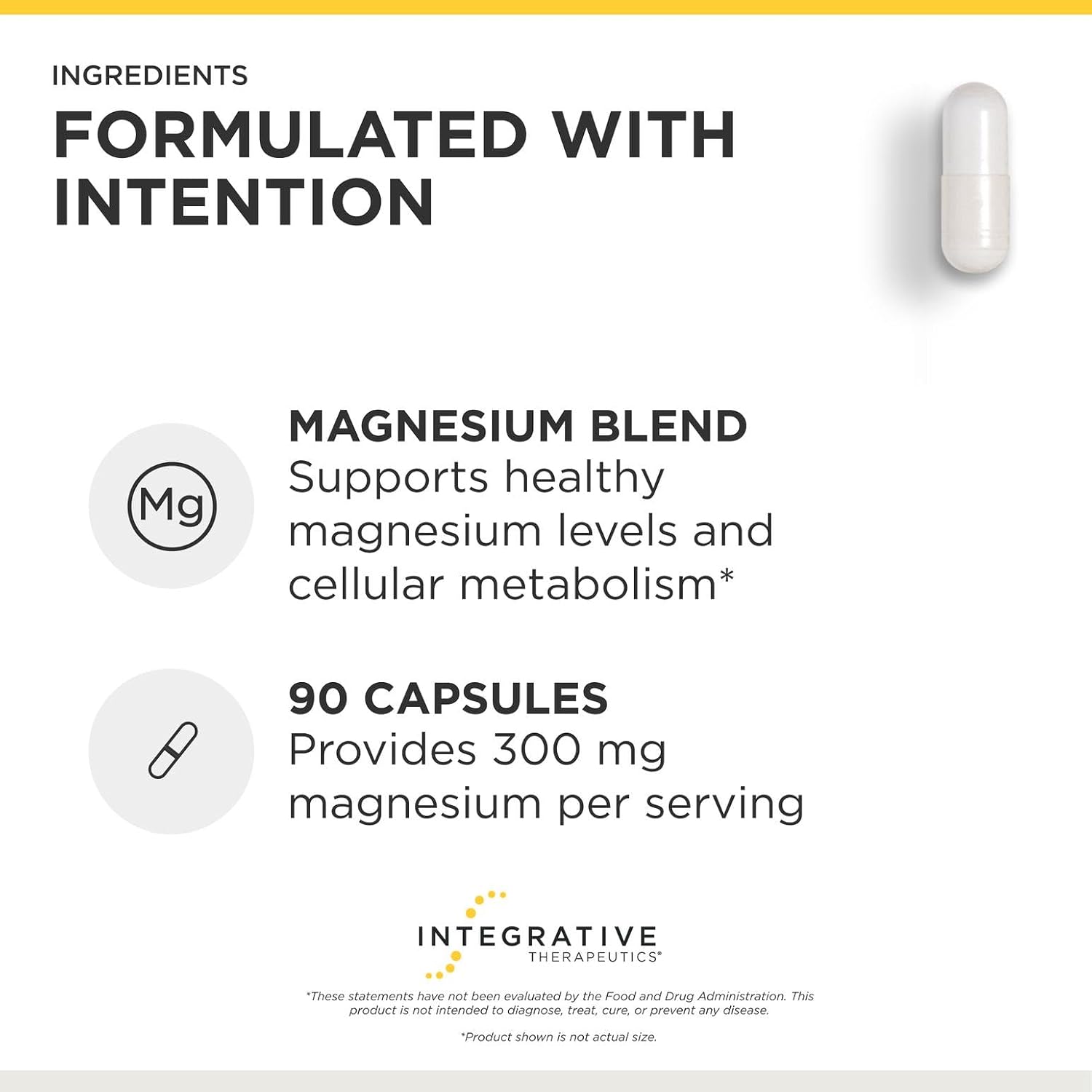 Integrative Therapeutics Tri-Magnesium - Supports Cellular Energy & Energy Metabolism* - Magnesium Supplement for Heart & Nerve Health Support* - Third-Party Tested - 90 Capsules (90 Servings)