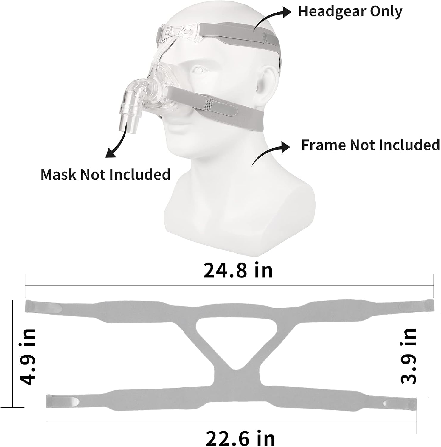 CPAP Mask Headgear Strap, Universal CPAP Supplies Strap for CPAP Mask | Universal CPAP Mask Strap, Magic Tape Adjustable, Medical-Grade Soft Fabric, Durable Replacement for Most CPAP Masks, Blue