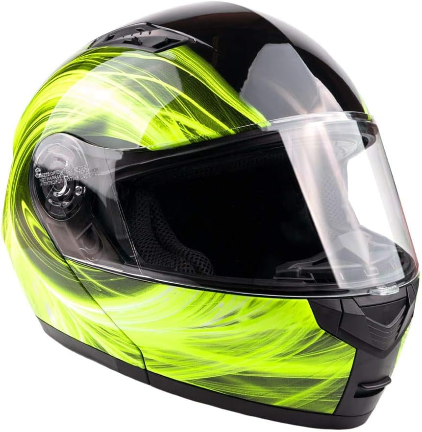 Adult Modular Motorcycle Helmet DOT w/Retractable Sunglass Full Face Flip-up Typhoon TH158