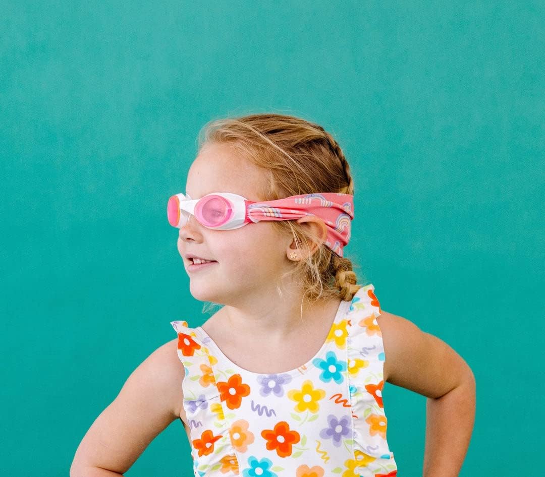 Splash Place SWIM GOGGLES with Fabric Strap - Adult & Kids Swim Goggles - PINKS & PURPLES