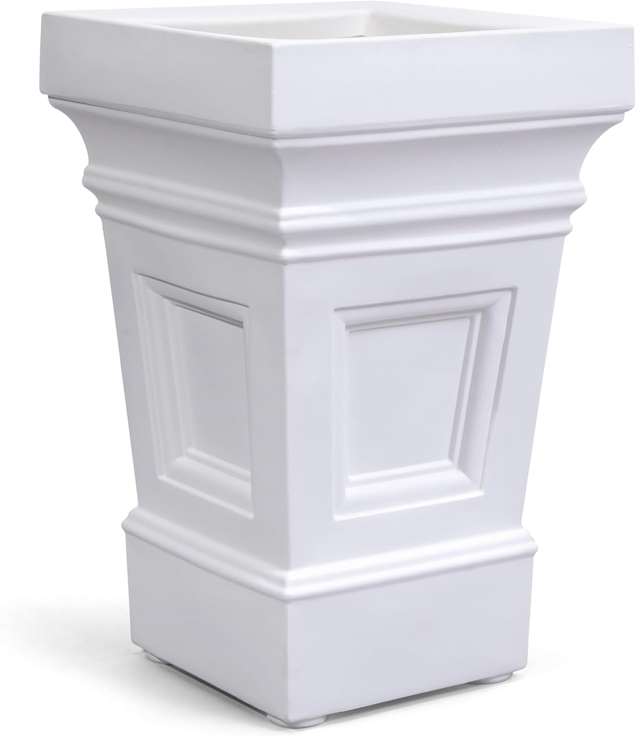 Step2 Atherton Square Planter, Large Planters for Outdoor Plants, Gardening and Flower Pot for Patio or Porch, Efficient Drainage, Durable Plastic
