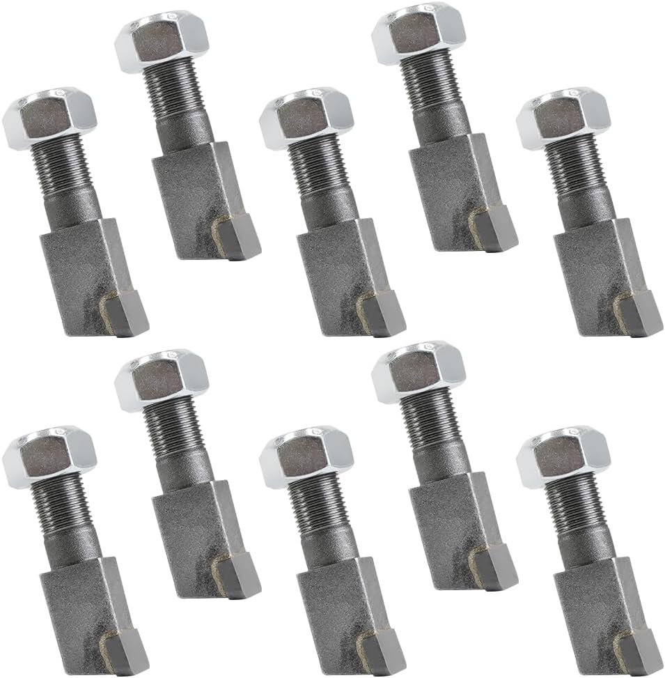 10 PACK 2-7/8"Lx3/4"W Stump Grinder Teeth with 5/8" Nuts Carbide Tipped | Compatible with Baumalight 1P24/Ashland FS19/Shaver SC50/JCB/Bradco SG26