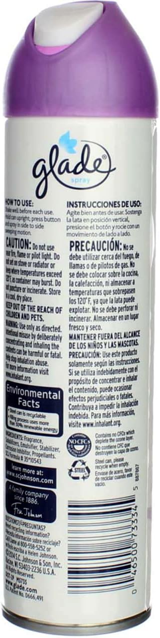Glade Aerosol Air Freshener, Lavender & Vanilla 8 oz