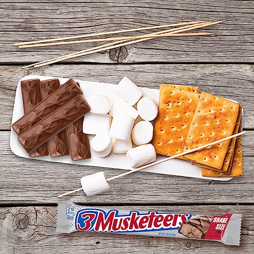 3 MUSKETEERS Milk Chocolate Candy Bars, Full Size, Bulk Candy Box, 36 ct | Light whipped chocolate nougat in full size bars, for sharing, party favors and lunch boxes, gift bag, snack box