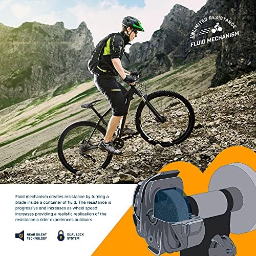 Fluid Bike Trainer Stand for Indoor Riding – Portable Foldable Stainless Steel Trainer, Noise Reduction, Progressive Resistance
