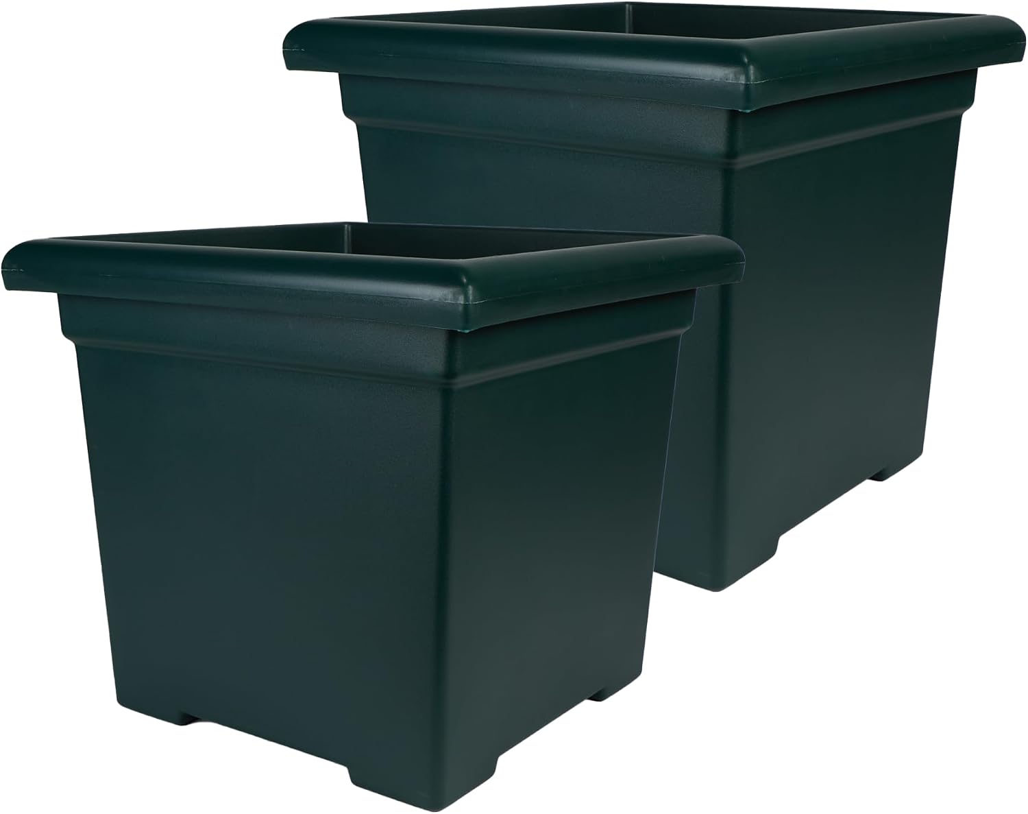 The HC Companies Accent Square Plant Pot w/Drainage - Classic Planters for Outdoor Plants & Indoor Plants - Lightweight & UV-Resistant Square Planter Box (15.5”, Sandstone, Pack of 1)