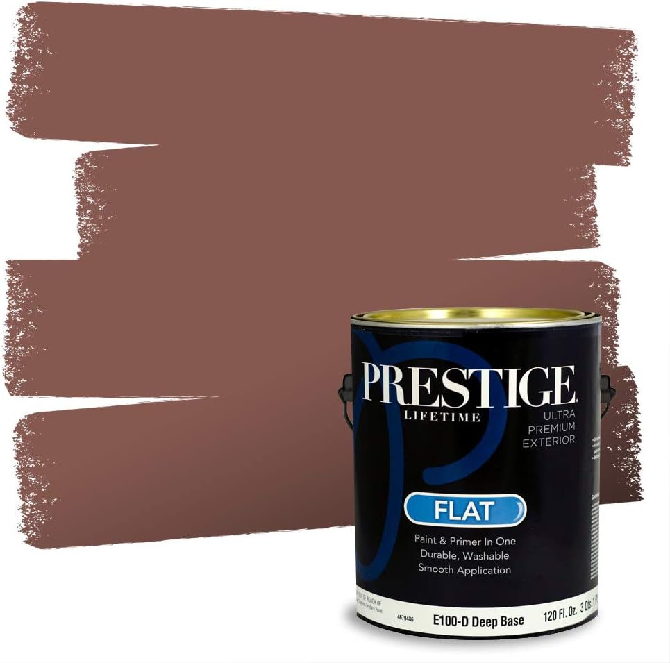 PRESTIGE Paints Exterior Paint and Primer In One, 1-Gallon, Semi-Gloss, Comparable Match of Sherwin Williams* French Roast*