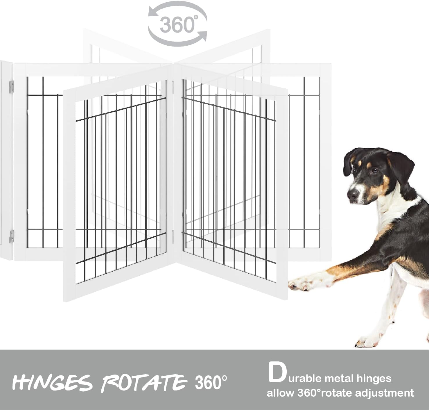 PAWLAND Extra Wide Foldable Dog gate for Doorway, Indoor, 72“ Wide, 30" H