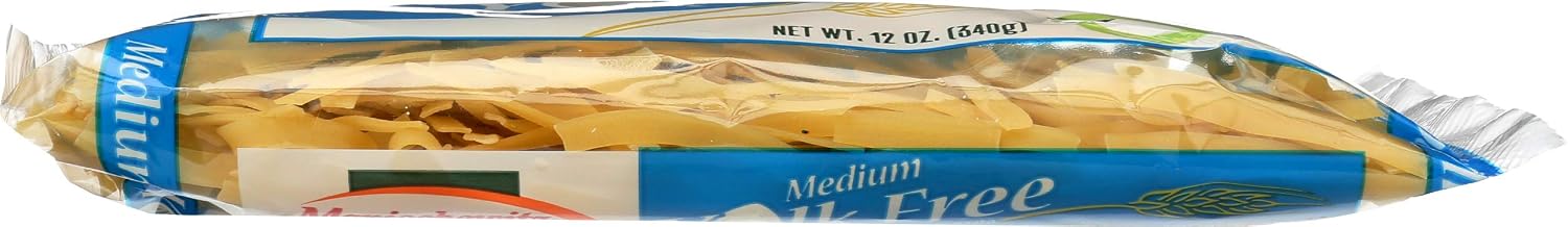 Manischewitz Premium Enriched Medium Yolk Free Noodle Pasta 12oz (3 Pack) Cholesterol Free, 8gr Protein Per Serving, Low Fat, Low Sodium,