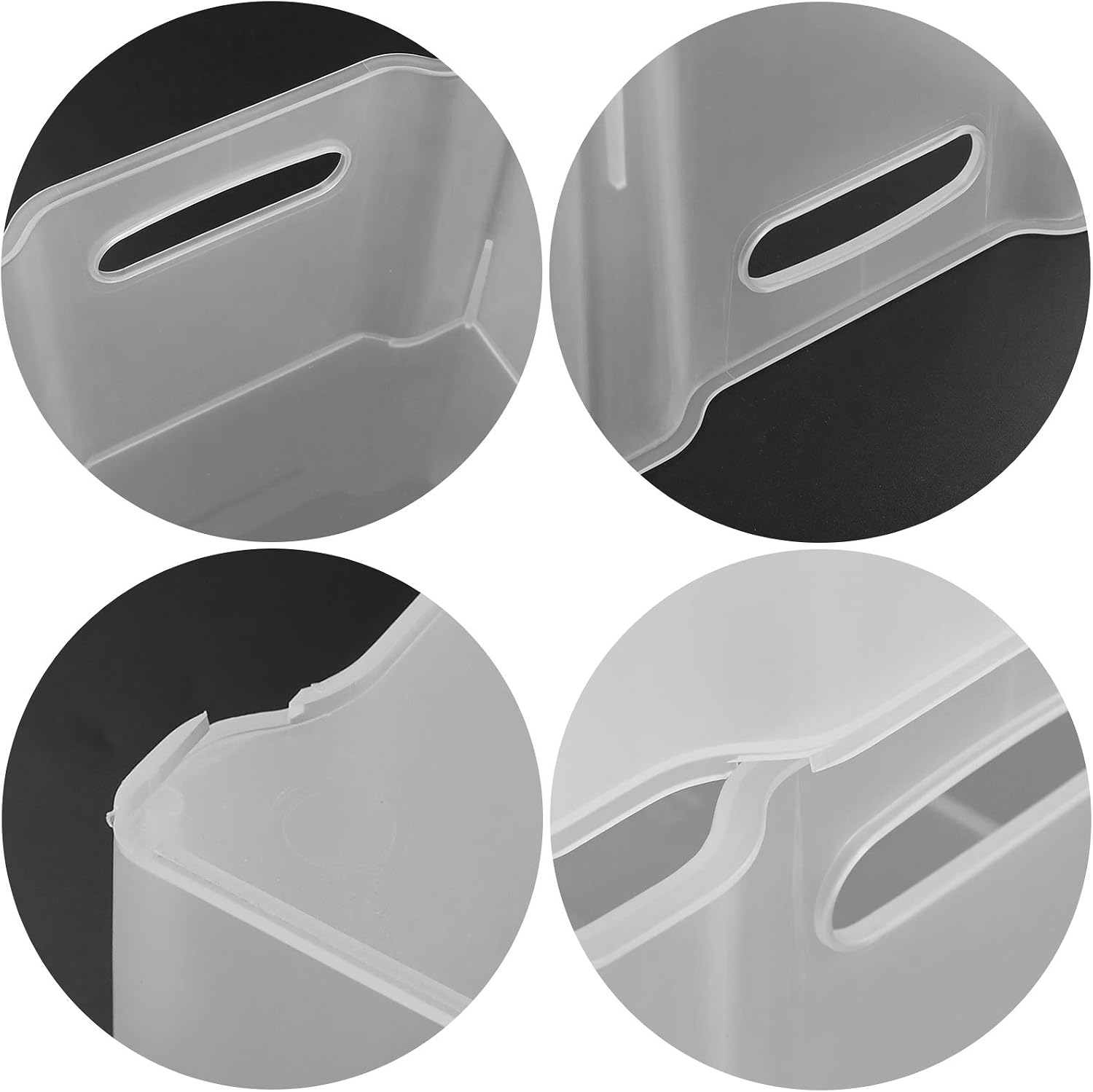 Tyminin Plastic Stackable Fridge Storage Basket Freezer Bin, 4 Packs