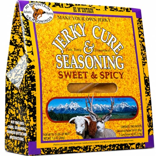 Hi Mountain SWEET & SPICY BLEND Jerky Seasoning & Cure Kit | Beef & Venison | Sweet and spicy flavor, perfect jerky seasoning for deer, elk