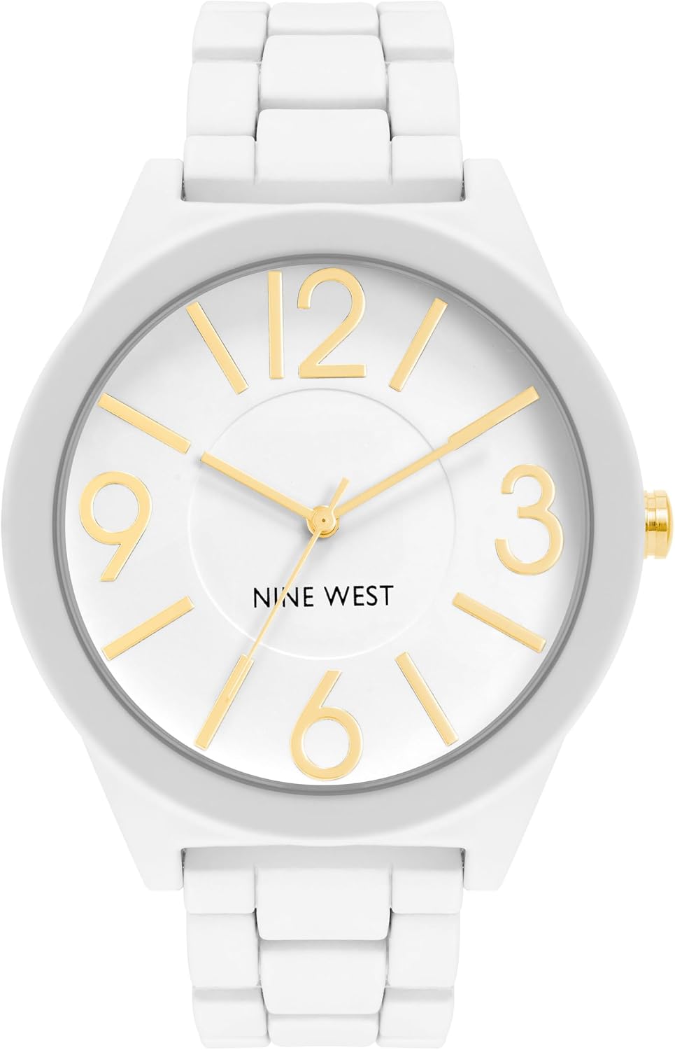 Nine West Women's Metal Bracelet Watch with Rubberized Coating