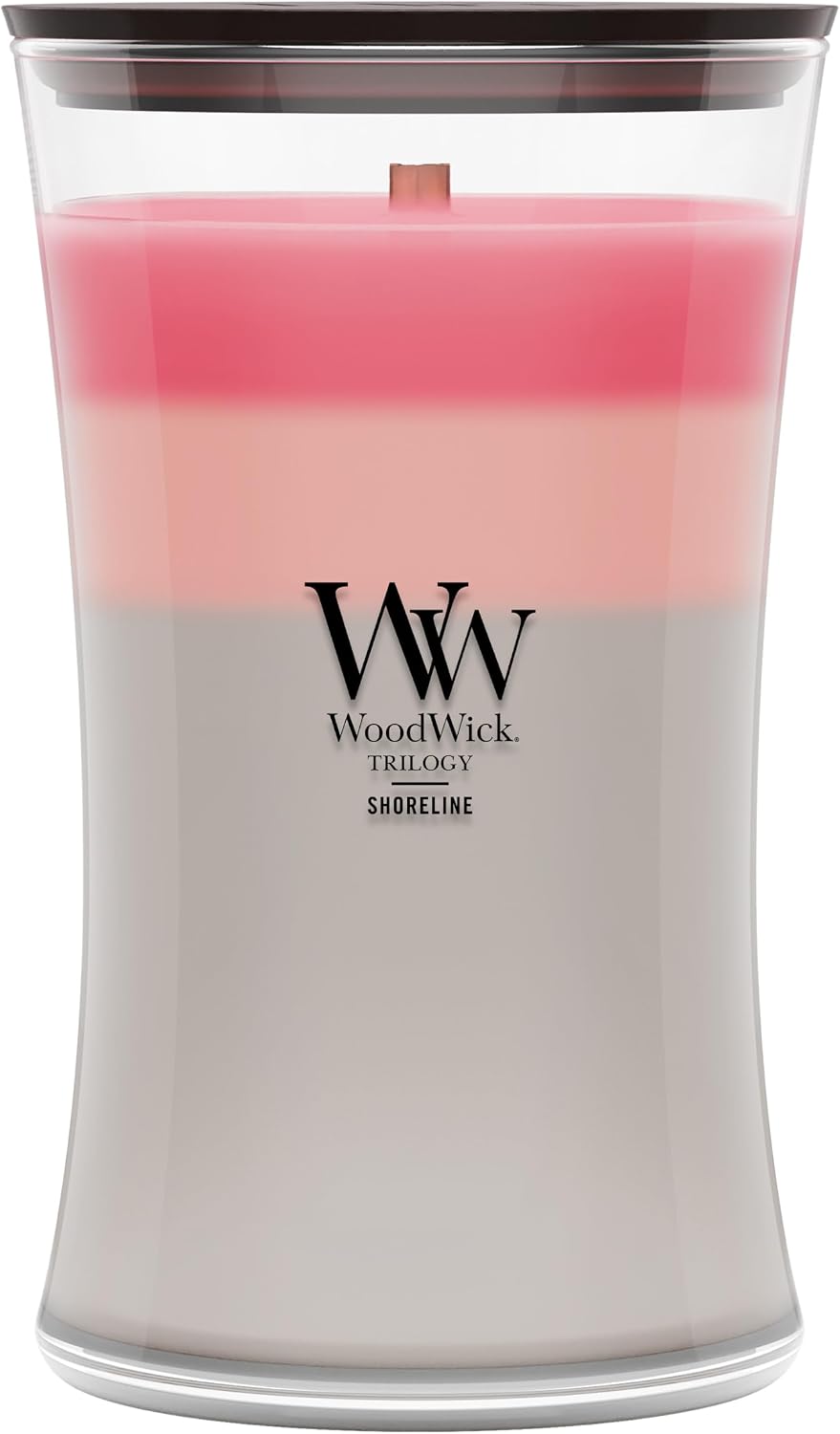 WoodWick Café Sweets Trilogy Holiday Candle Gifts for Women and Men, 9.7 oz Medium Hourglass Trilogy Candle with Crackling Wick