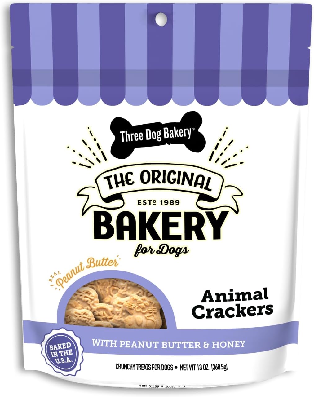 Three Dog Bakery Soft Baked Classic Cookies for Dogs - 13 oz Box | Oats & Apple Flavor - Made with Real Ingredients - Rolled Oats Dog Treats