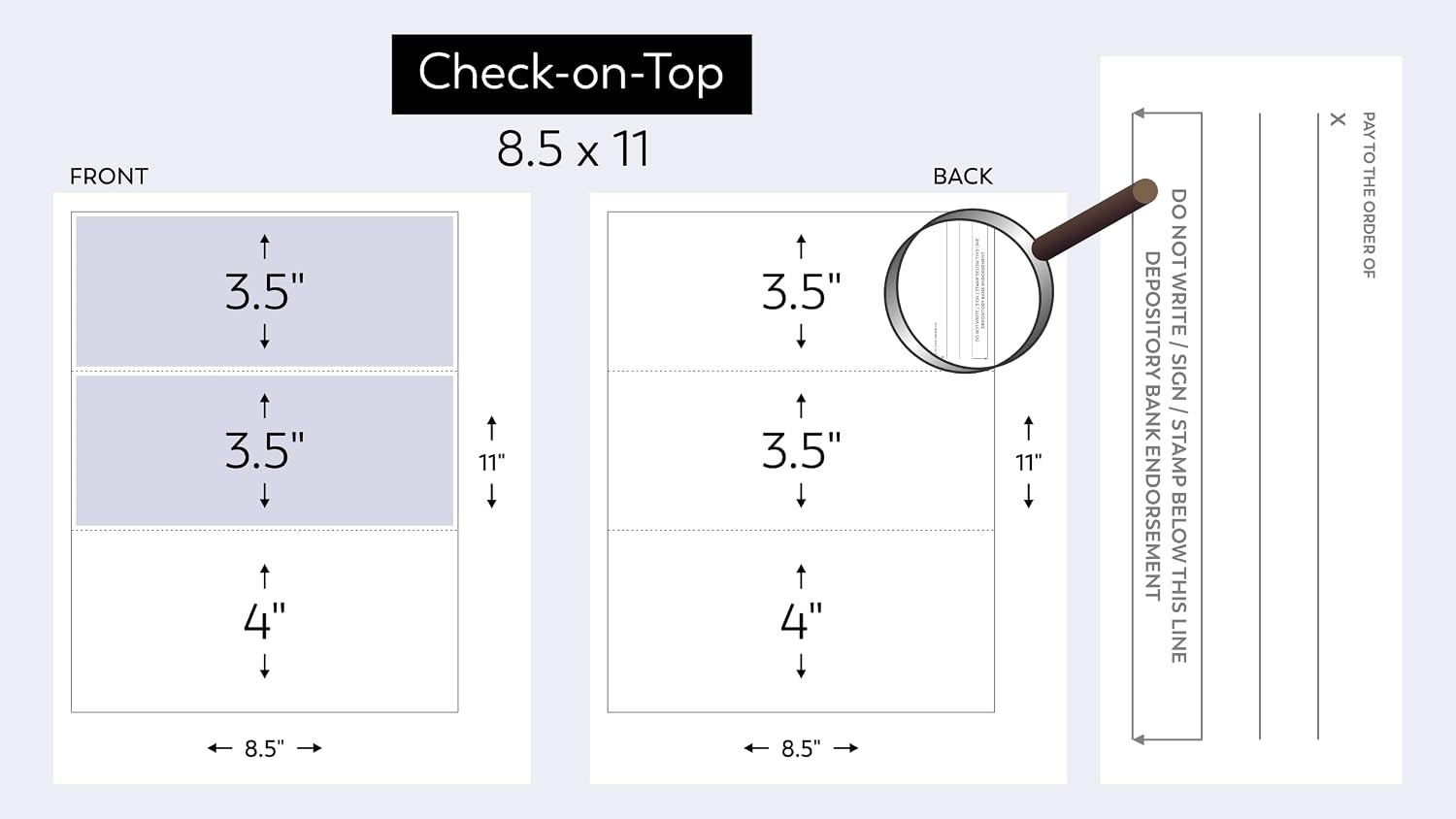 Compuchecks Blank Check Paper 500 Pack, Check on Top, QuickBooks Compatible | Blue Diamond High Security Computer Business Checks, Voucher on Bottom, 8.5x11, Works with Laser & Inkjet Printers, USA Made