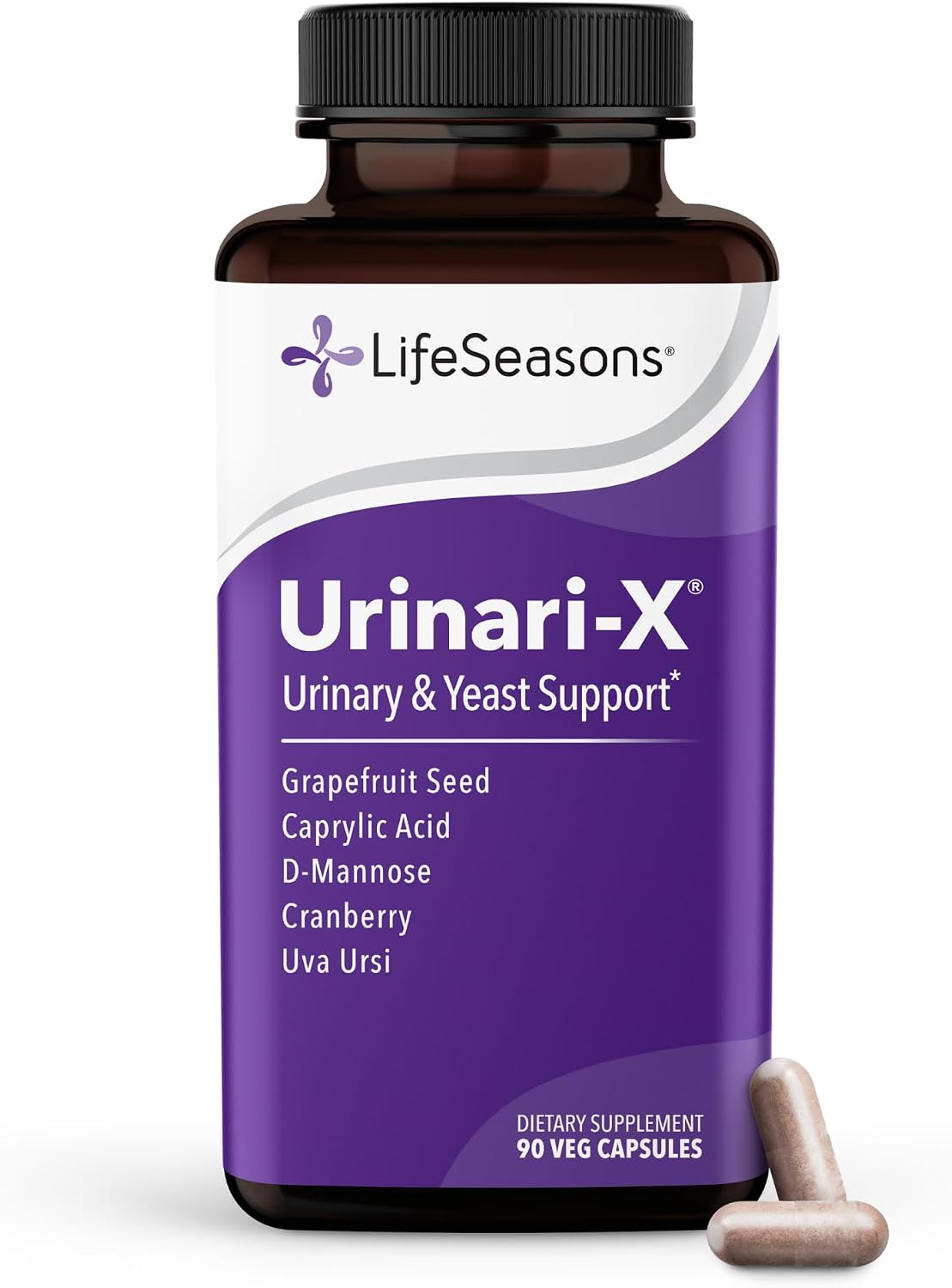 Urinari-X - Urinary Tract Support - Fast Acting UTI Relief - Vitamin Supplement for Healthy Bladder Function & Immunity - D-Mannose, Cranberry, Caprylic Acid, Uva Ursi & Grapefruit - 90 Capsules