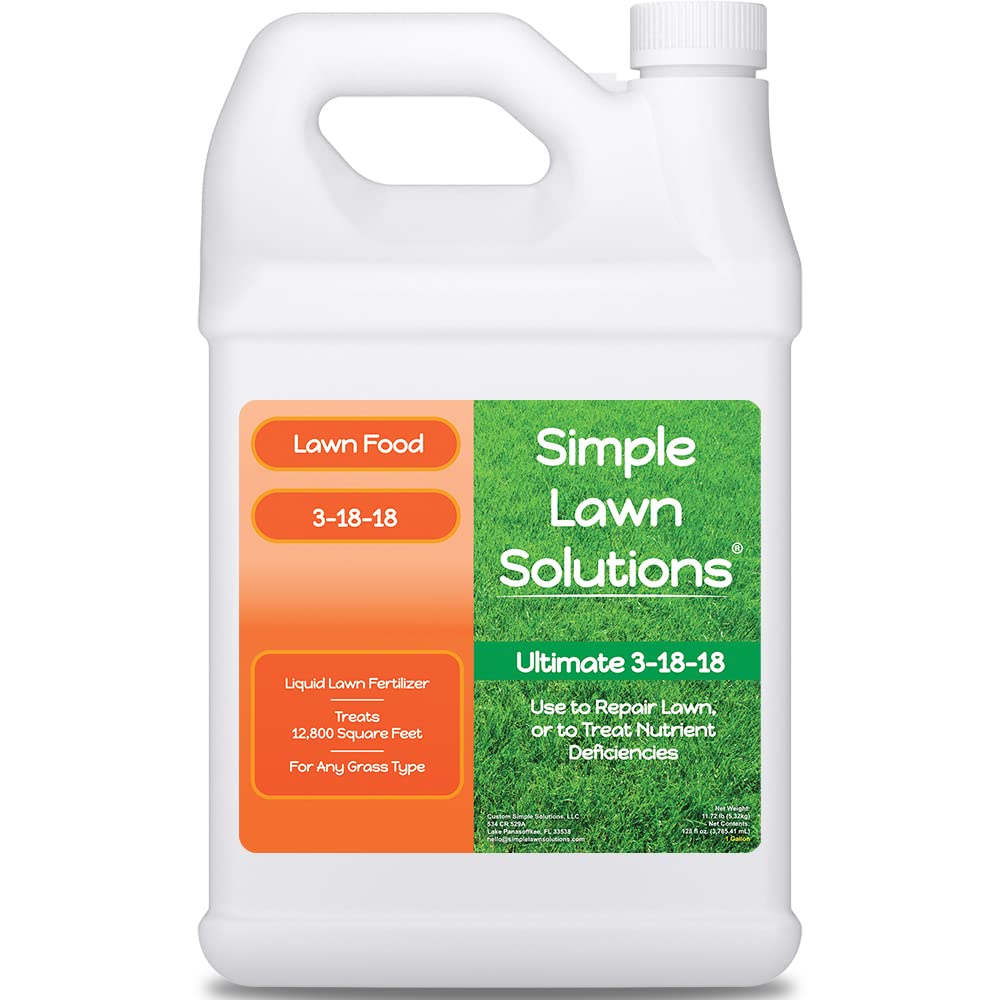 Ultimate 3-18-18 NPK- Lawn Food Quality Liquid Fertilizer- Easy to Use Concentrated Spray- Any Grass Type- Summer & Fall Nutrients- Simple Lawn Solutions - Turf Hardiness & Root Vigor (32 Ounce)