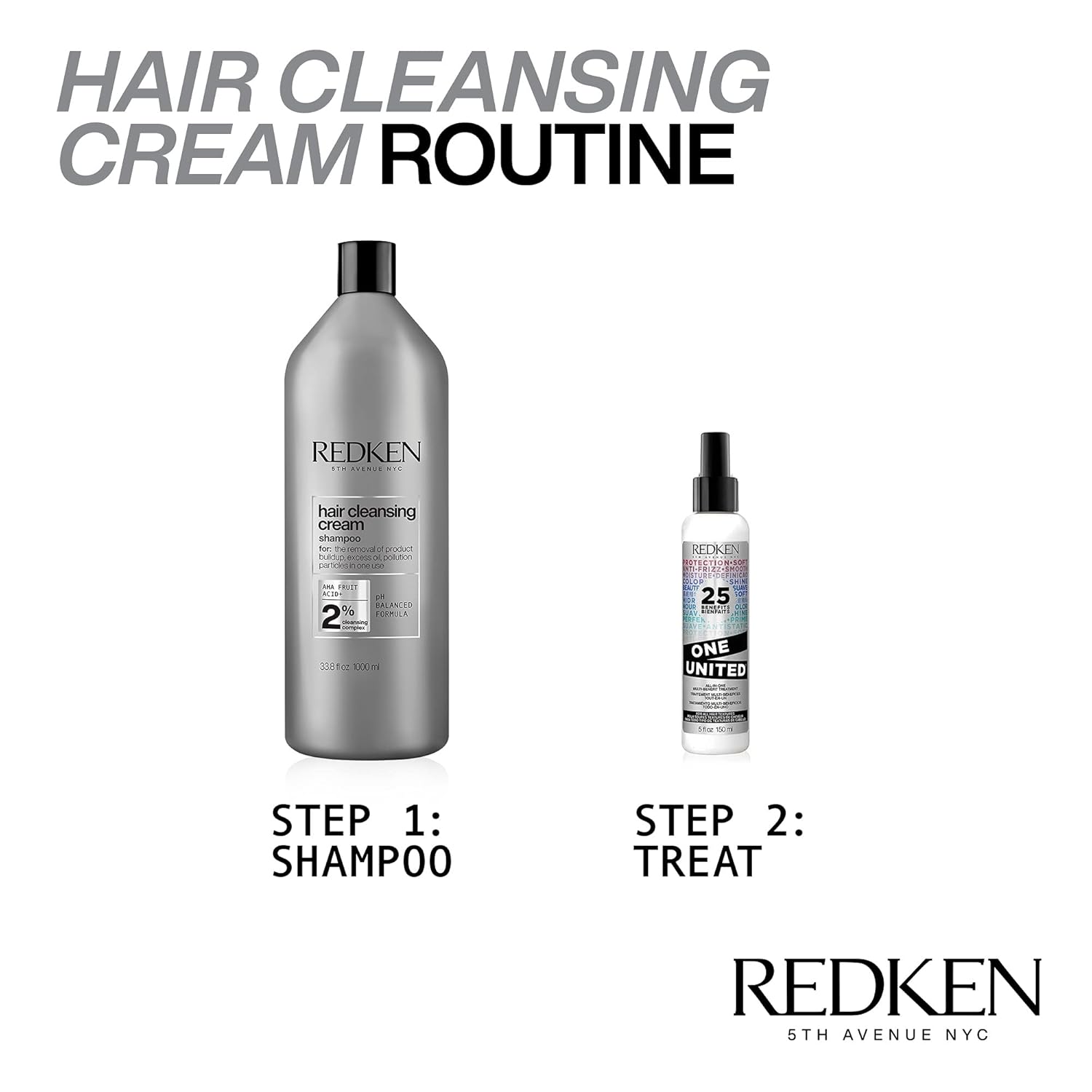 Redken Detox Hair Cleansing Cream Clarifying Shampoo For All Hair Types - Removes Buildup and Strengthens Hair Cuticle