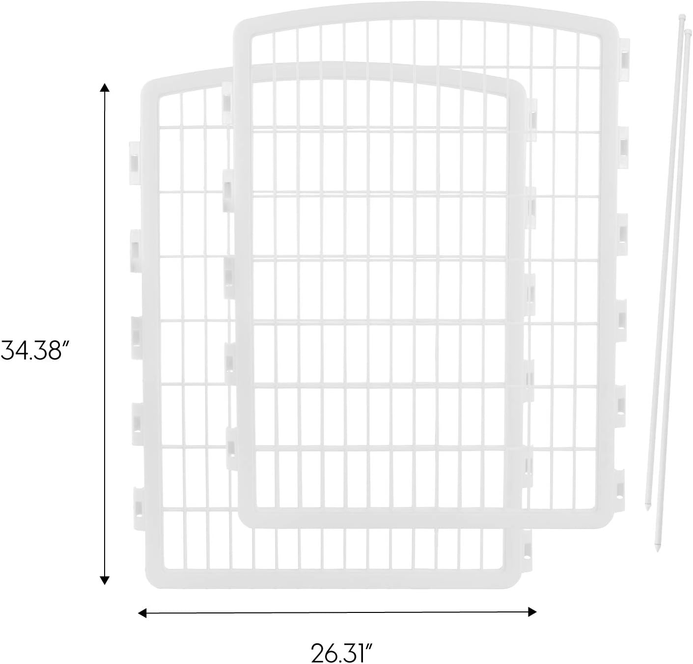 IRIS USA Playpen Panels, Extension Set, Gray | Multiple Pets, Add-On Panel Set, Connect Additional, Size Increase Addon, Matches Existing, Increases Space