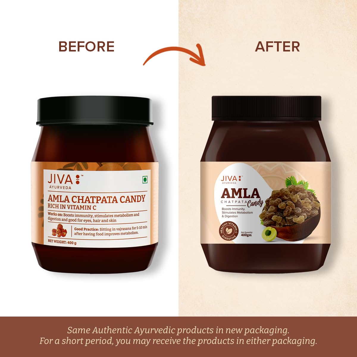Jiva Ayurveda Amla Candy (Chatpata) - 400g (14.1 oz) | Tangy Indian Gooseberry Bites | Natural Vitamin C & Antioxidant Rich | Zesty Sweet & Spicy