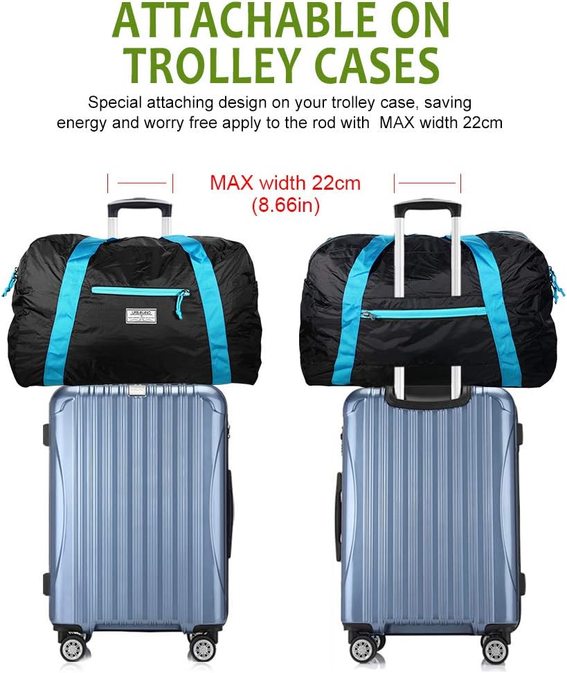 Foldable Duffel Bag, 46L Lightweight Travel Luggage Collapsible Backup Bag Sports Vacation