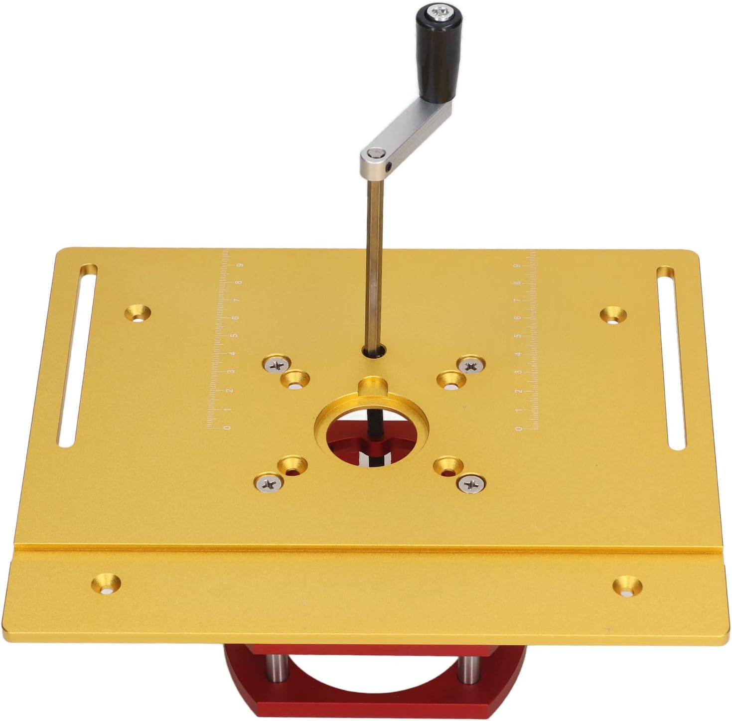 Kreg Router Table Lift Compatible, Aluminum Alloy Manual Router System Kit with Crank Handle for Easy Adjustment, Ideal for Small Trimming Machines Silver