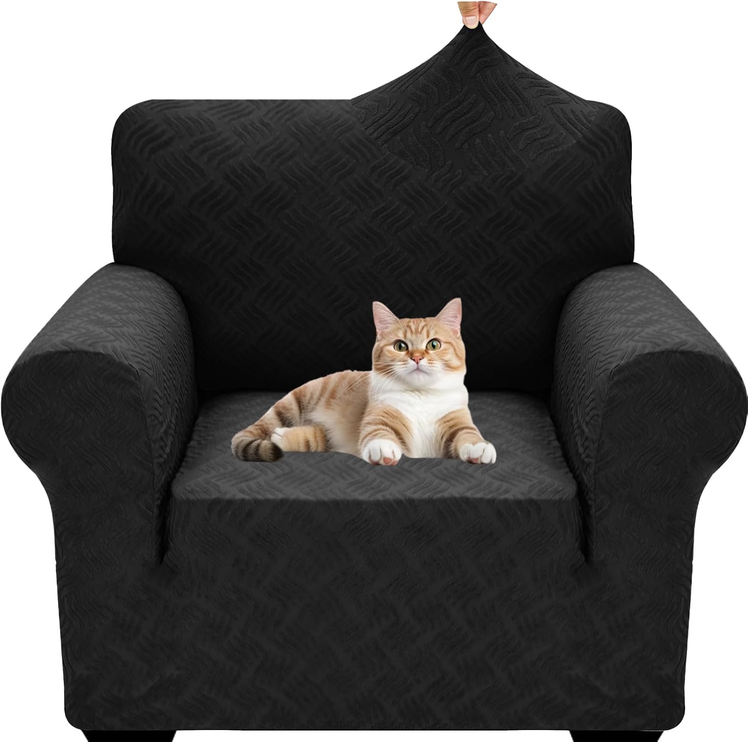 YEMYHOM Couch Cover Latest Jacquard Design High Stretch Sofa Covers for 2 Cushion Couch