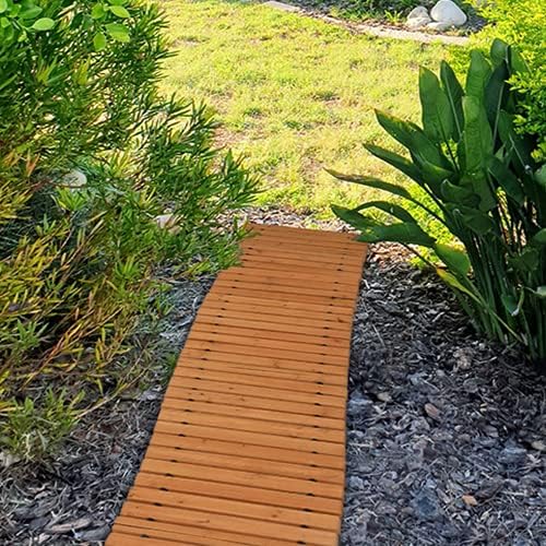 Worth Garden 9 ft. Wooden Garden Pathway - 17 in. W Roll Out Straight Walkway for Outdoor Patios, Gardens, Yard, Beach Boardwalks