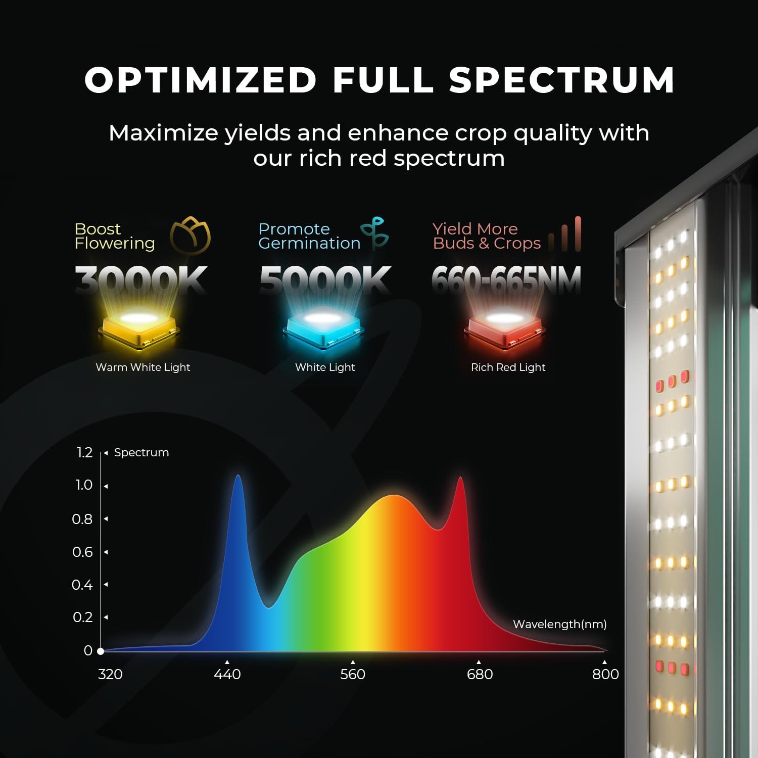 MARS HYDRO 2x2ft Grow Tent Kit with TS600 100W Full Spectrum LED Grow Light