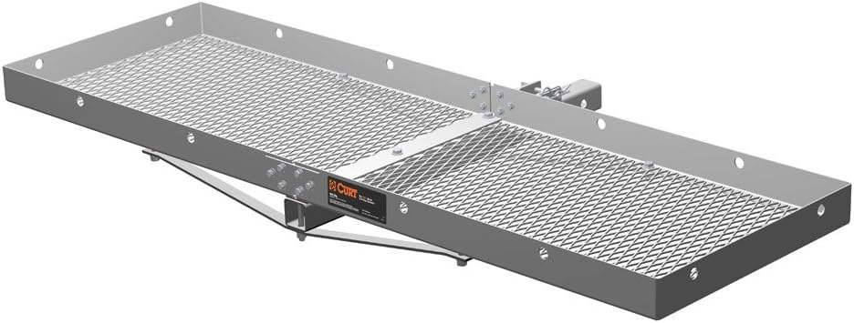 CURT 18100 Tray-Style Trailer Hitch Cargo Carrier, 500 lbs. Capacity, 60-Inch x 19-Inch, Fits 2-Inch Receiver