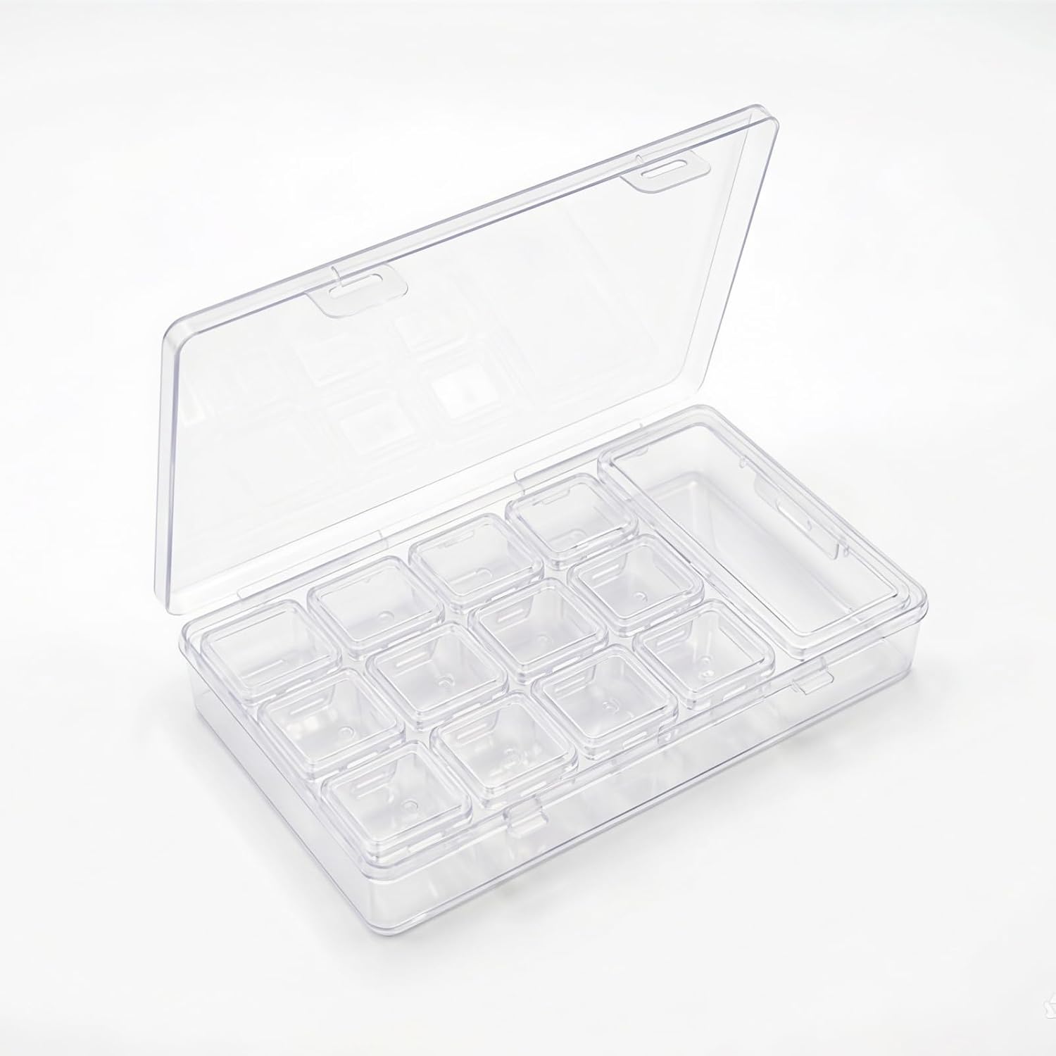 24 Pieces Mixed Sizes Rectangular Empty Mini Clear Plastic Organizer Box