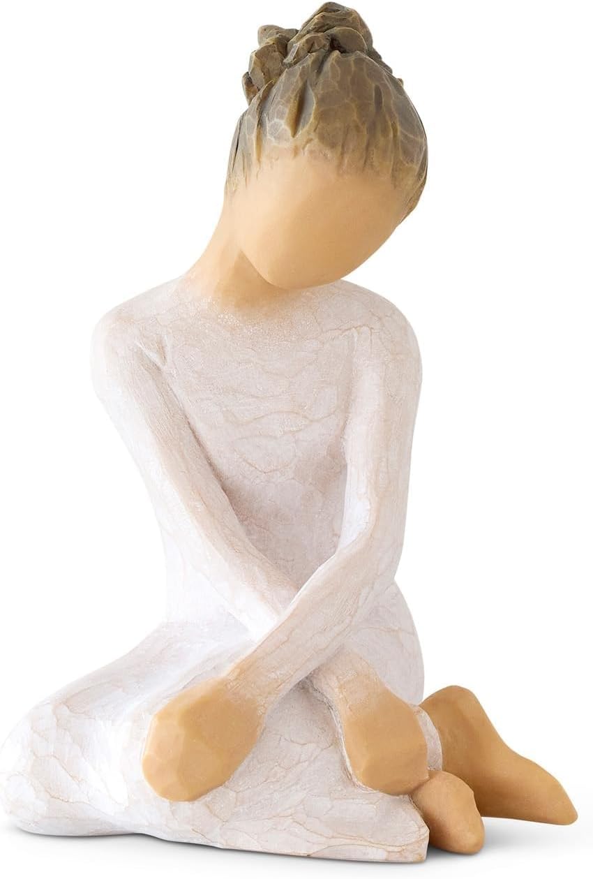 Willow Tree Quietly, Sculpted Hand-Painted Figure | Cast from a Susan Lordi Original Carving, Gift Offering Comfort, Peace, Support and Inner Strength, Includes Enclosure Card