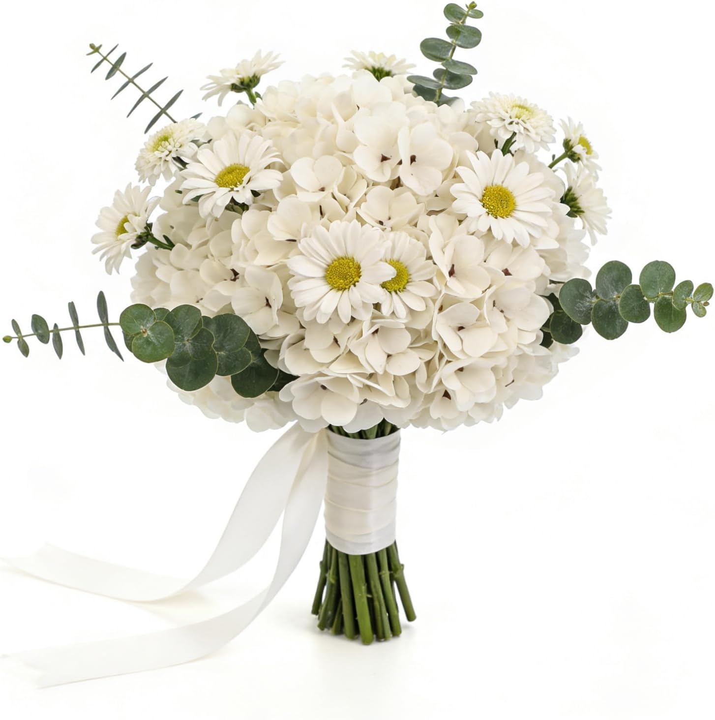 Kimura's Cabin 6pcs Silk Hydrangeas Artificial Flowers,Deep Lake Blue