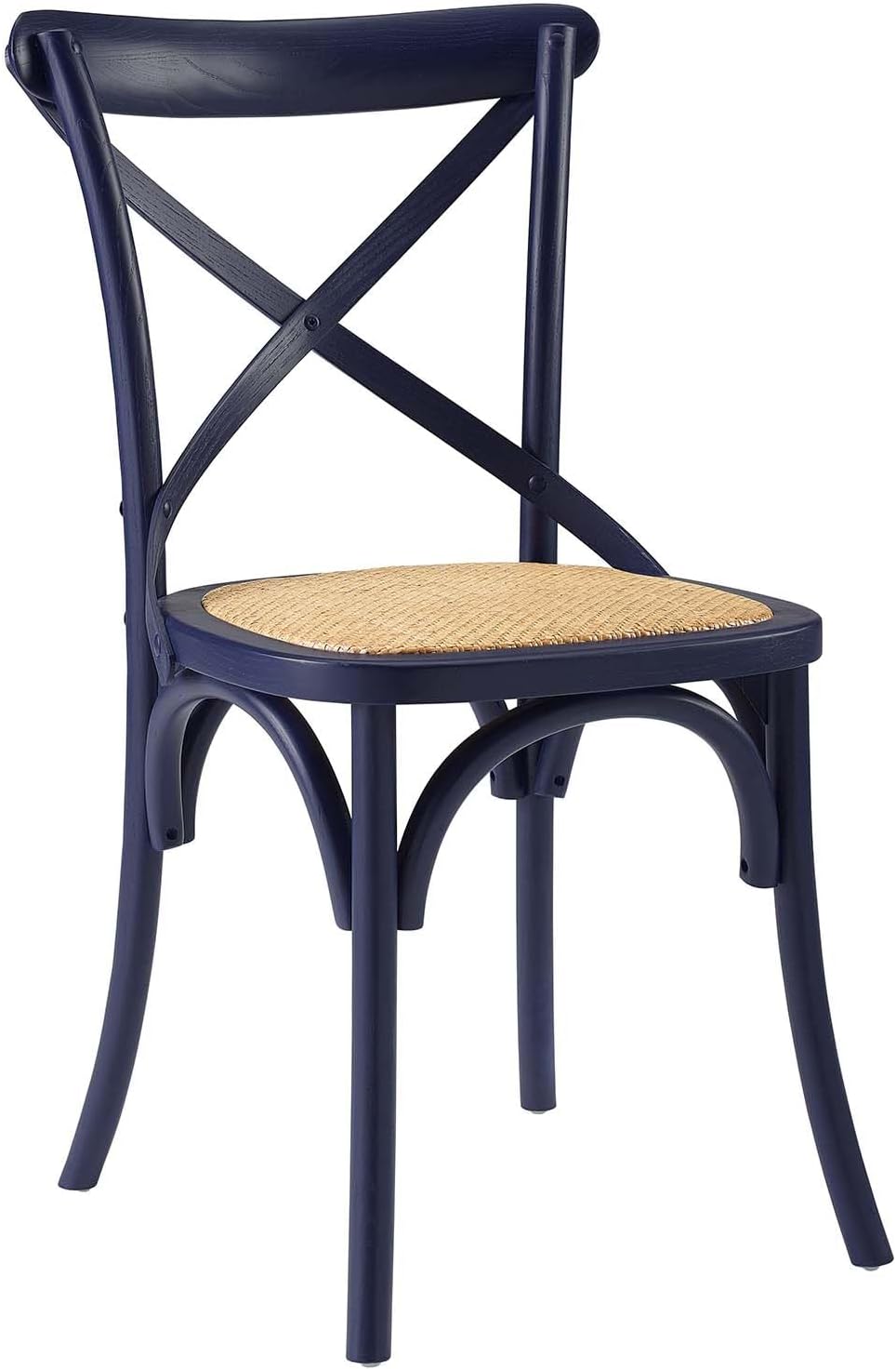 Modway Gear Rustic Modern Farmhouse Elm Wood Rattan Dining Chair in Gray