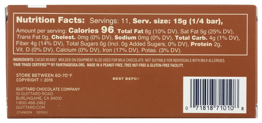 Guittard, Bar Chocolate Baking Unsweetened Gluten Free, 6 Ounce