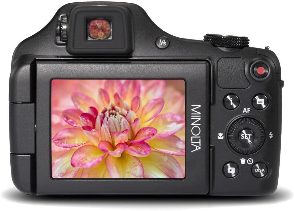 Minolta MN67Z Pro Shot 20MP Camera, 67X Zoom, 1080p HD Video (Red)