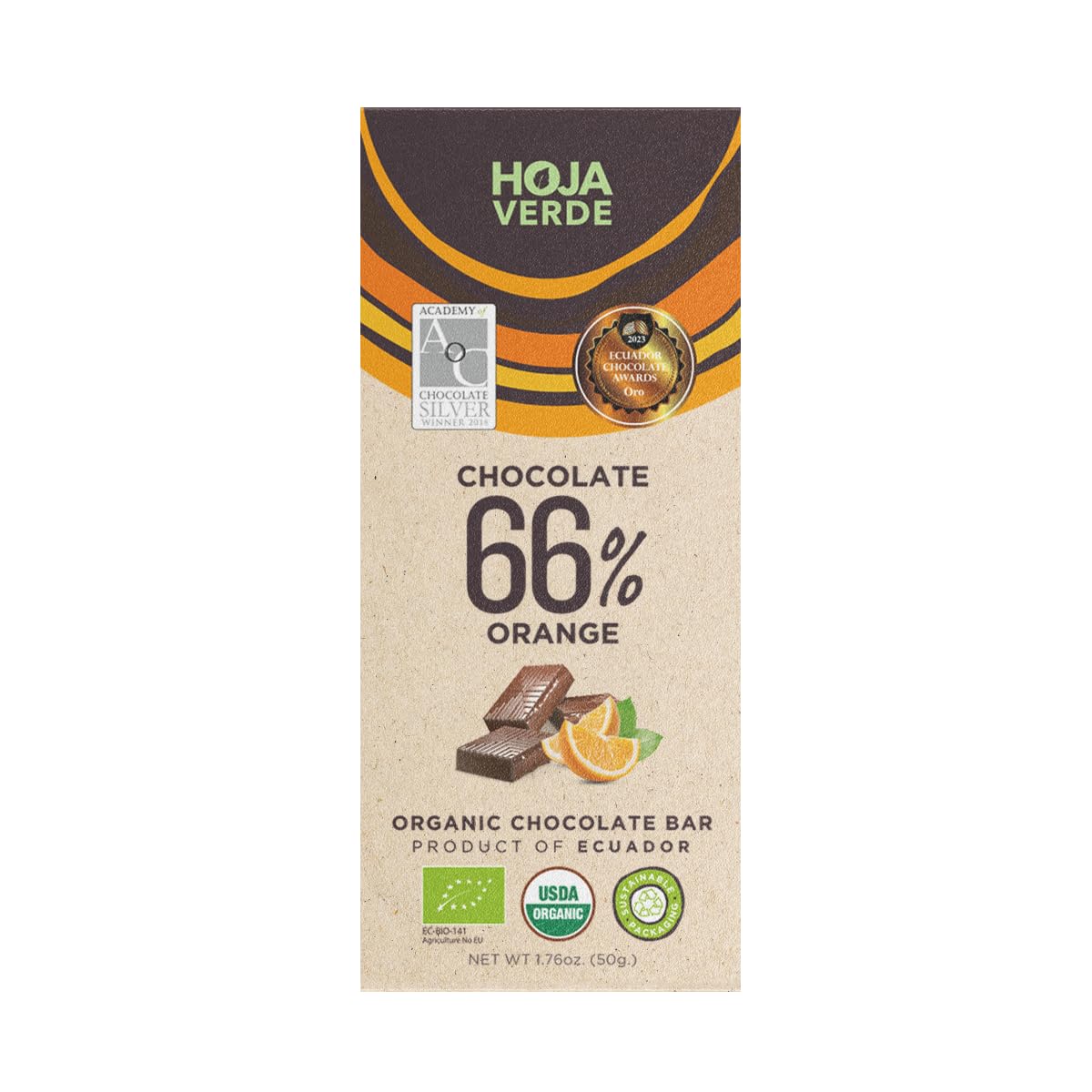 Hoja Verde Dark Chocolate Sugar, Dairy Free Bars, Keto Friendly, Certified Organic | Vegan, Natural, Non-GMO and Gluten Free (100% Pure)