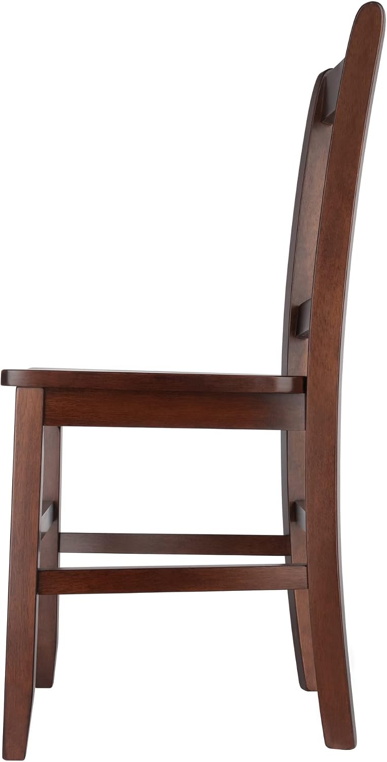 Winsome Madison Seating, Walnut Medium | Classic Backed Kitchen & Dining Room Chairs, Simple & Elegant Home Seating Solution, Great for Office