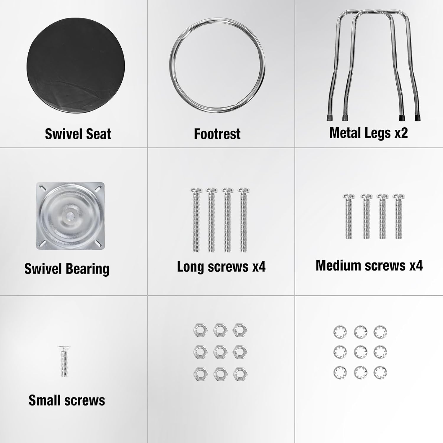 YELLOW JACKET Swivel Bar Stool with Footrest, Padded Seat | Modern Counter Barstool, 360° Swivel, Ball Bearing, Anti-Slip Caps