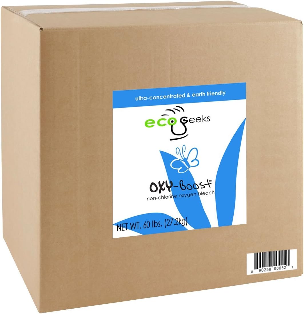 ecoGeek’s O! BOOST (OXY-Boost) Oxygen Bleach – Three 19 lb Bulk Bags – Concentrated Sodium Percarbonate Laundry & All-Purpose Cleaner –