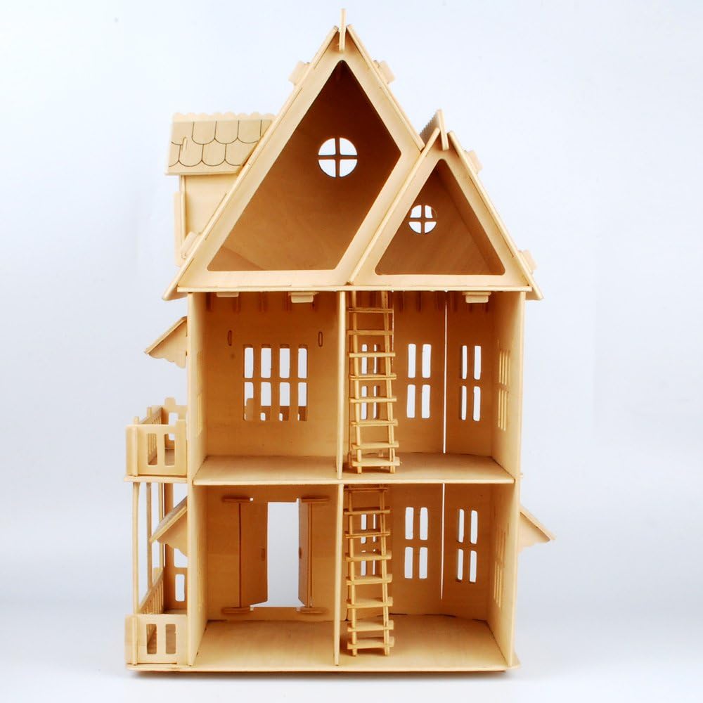 NWFashion Wooden Dream Dollhouse DIY Kits 3D Puzzle for Christmas Party Halloween House (Dream House)