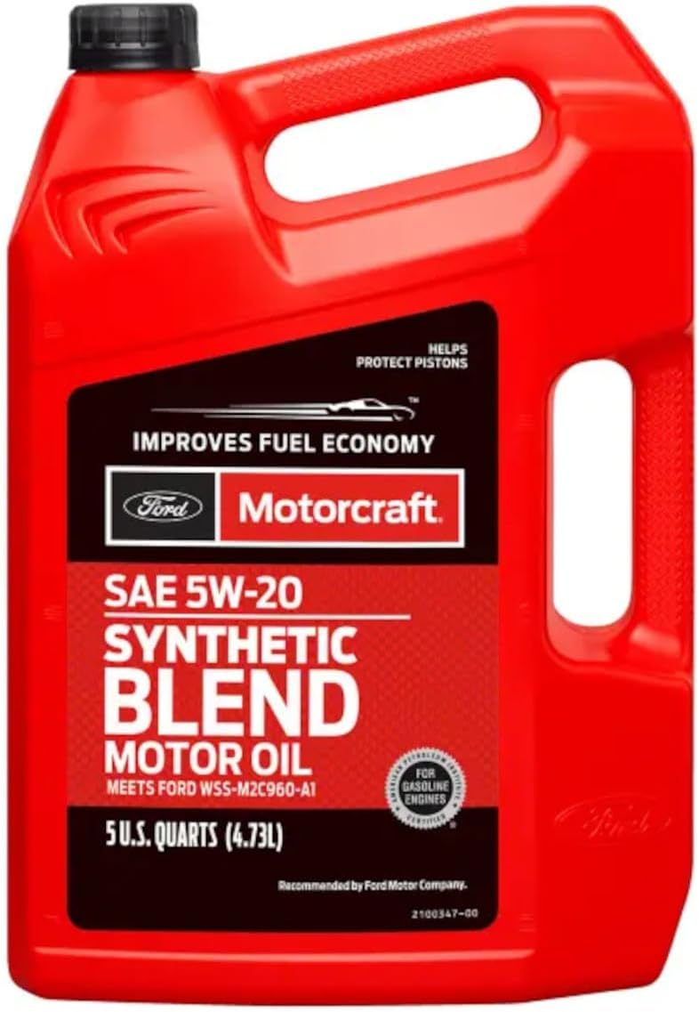 Motorcraft SAE 5W-20 Synthetic Blend Motor Oil - XO-5W20-5Q3SP - 5 Quart Jug (For Select Models and Years of Ford, Lincoln, and Mercury Vehicles)
